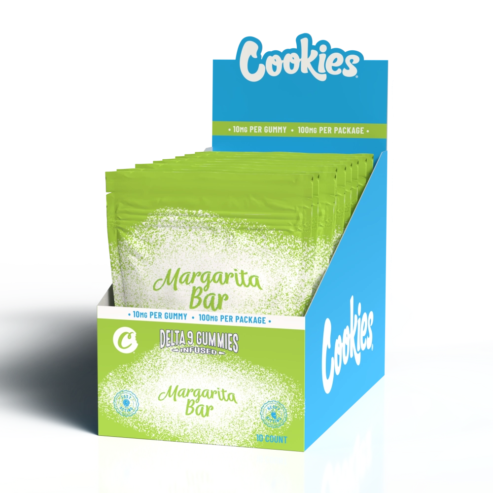 Cookies - Delta 9 Gummy 10mg - Margarita Bar - 10ct Bag - 10ct Pop Box