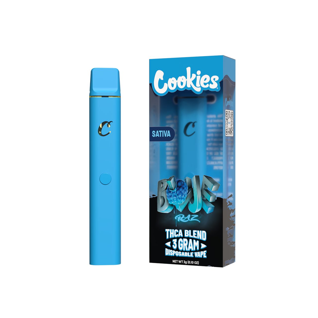 Cookies - THCA Disposable 3g - Blue Razz - 5ct Pop Box