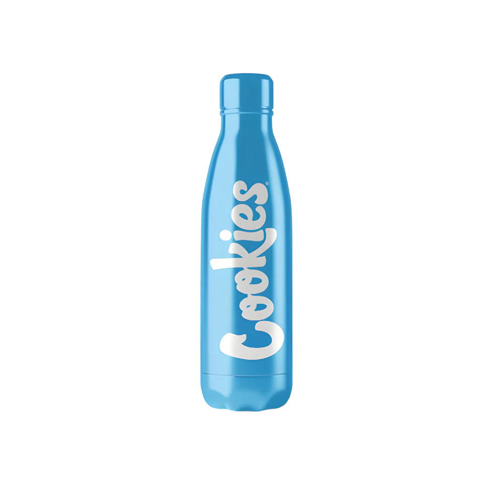 Cookies - Blue Stainless Steel Bottle - Cookies Logo
