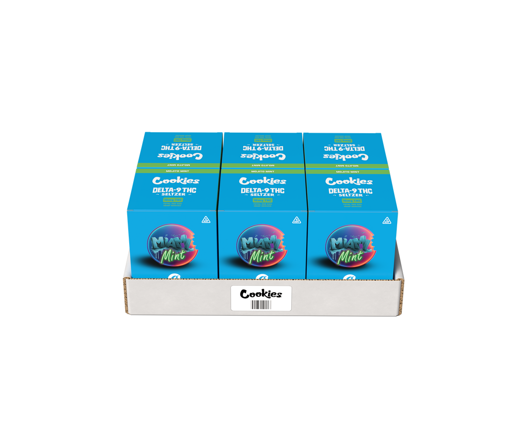 Cookies - Delta 9/THC Seltzer Can 10mg - Miami Mint - 24 Pack