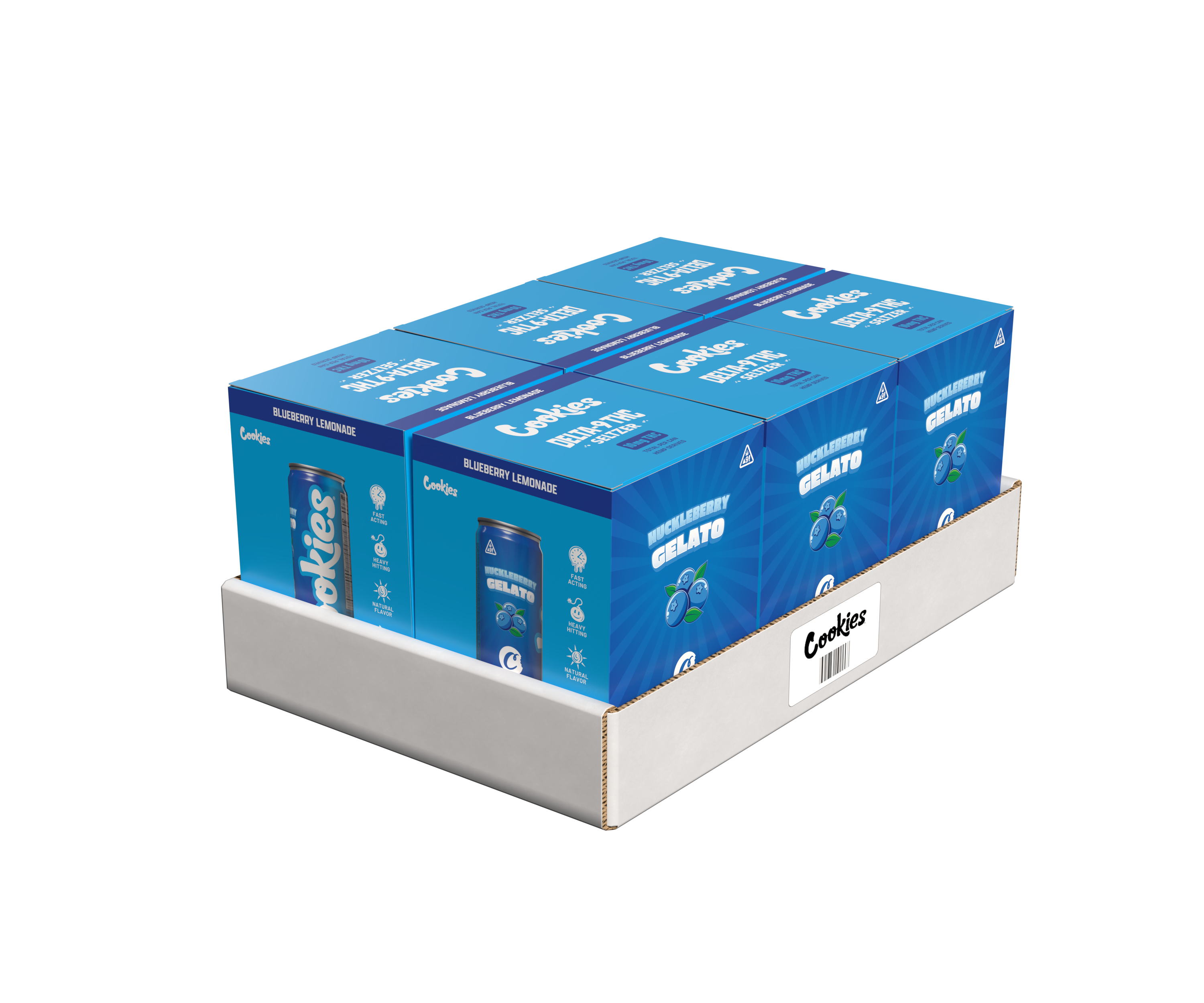 Cookies - THC Seltzer Can 10mg - Huckleberry Gelato - 24 Pack