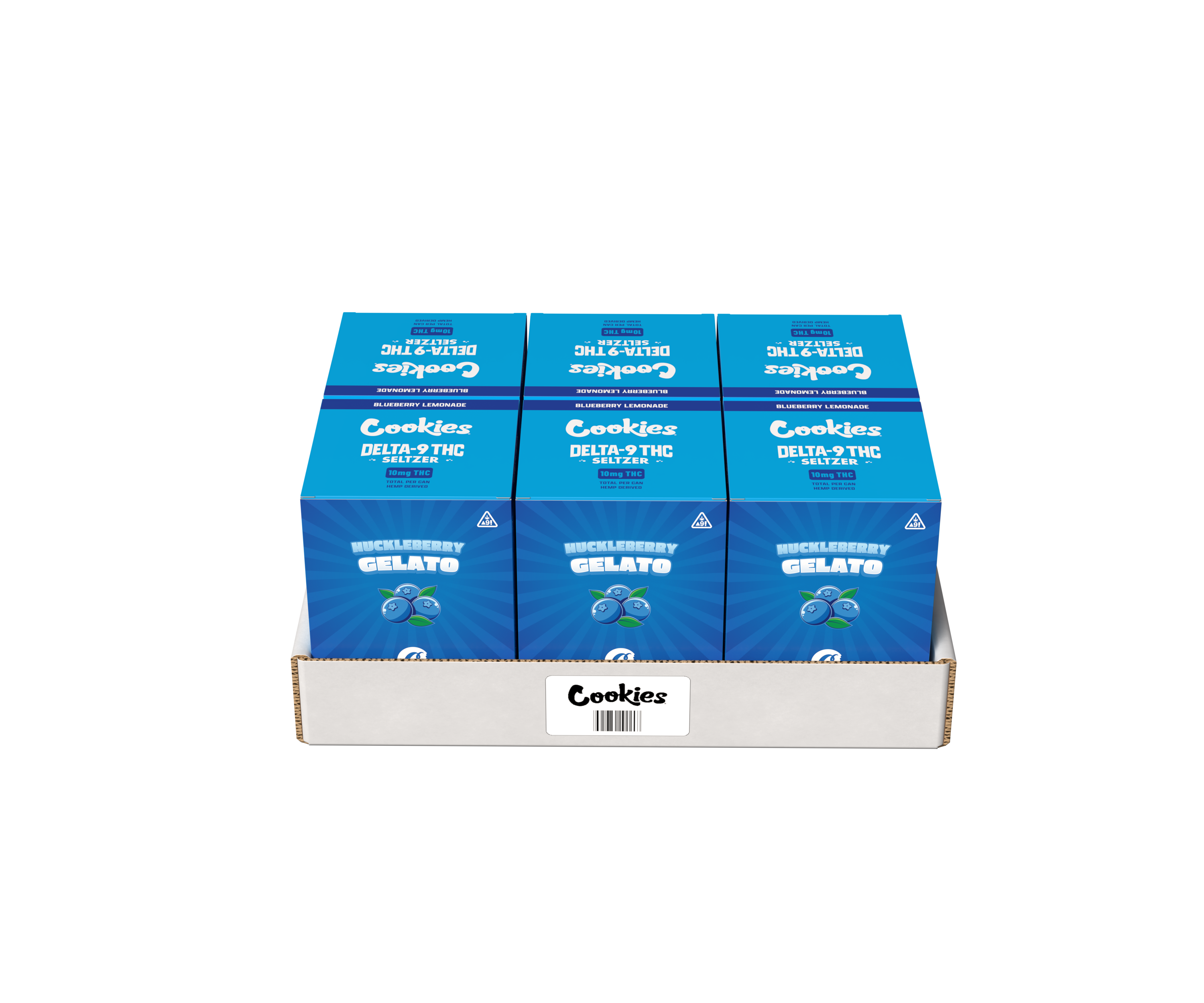 Cookies - THC Seltzer Can 10mg - Huckleberry Gelato - 24 Pack