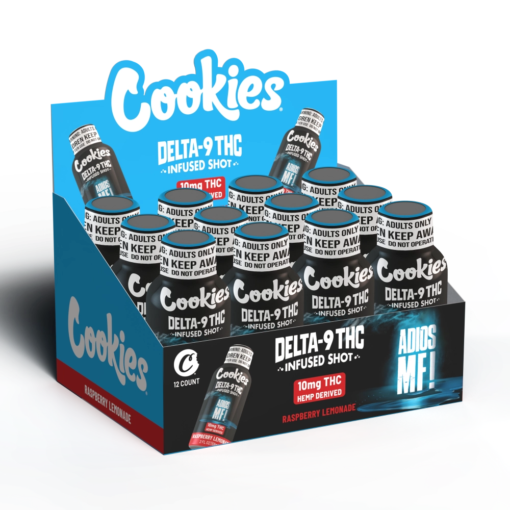 Cookies - D9/THC Infused Shot 10mg - Adios MF - 12 Pack