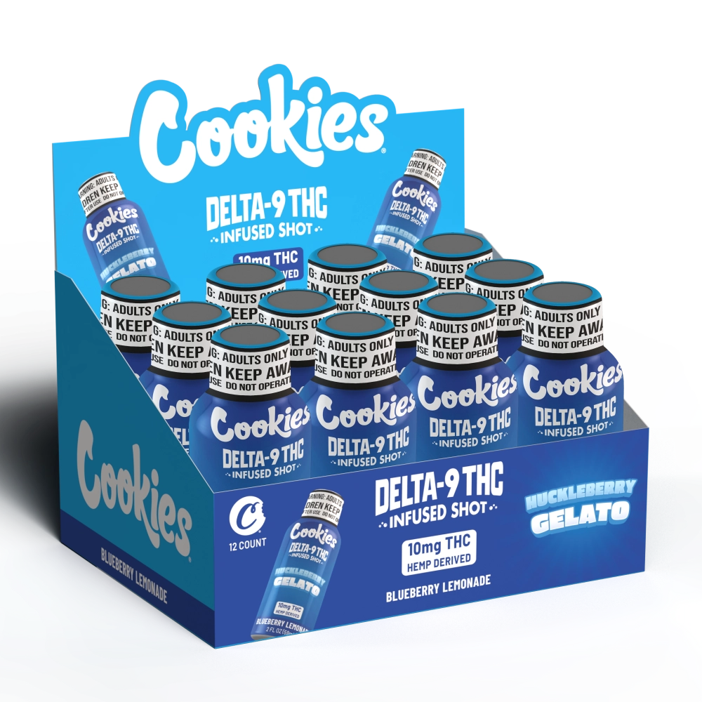 Cookies - D9/THC Infused Shot 10mg - Huckleberry Gelato - 12 Pack