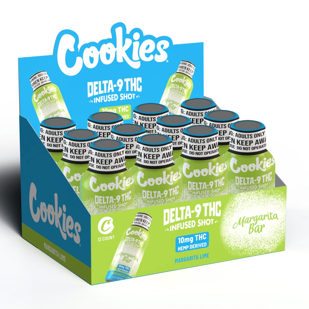 Cookies - D9/THC Infused Shot 10mg - Margarita Bar - 12 Pack