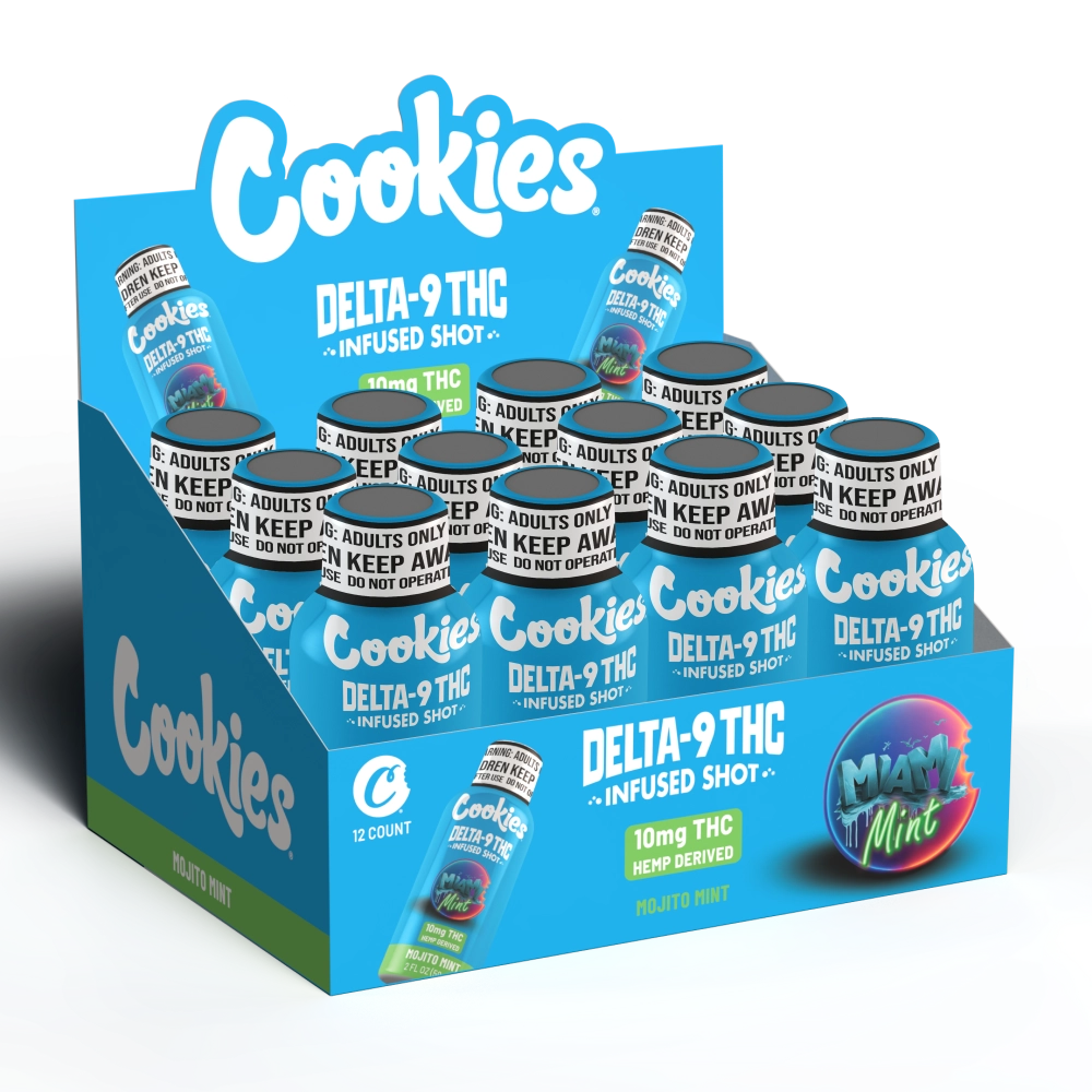 Cookies - D9/THC Infused Shot 10mg - Miami Mint - 12 Pack
