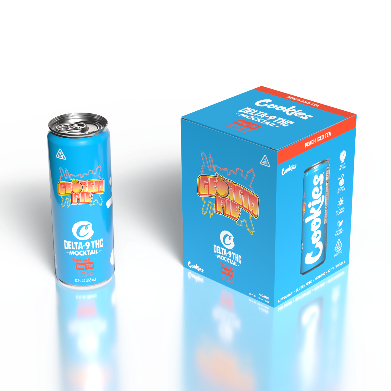 Cookies - Delta 9/THC Mocktail Can 10mg - Georgia Pie - 24 Pack