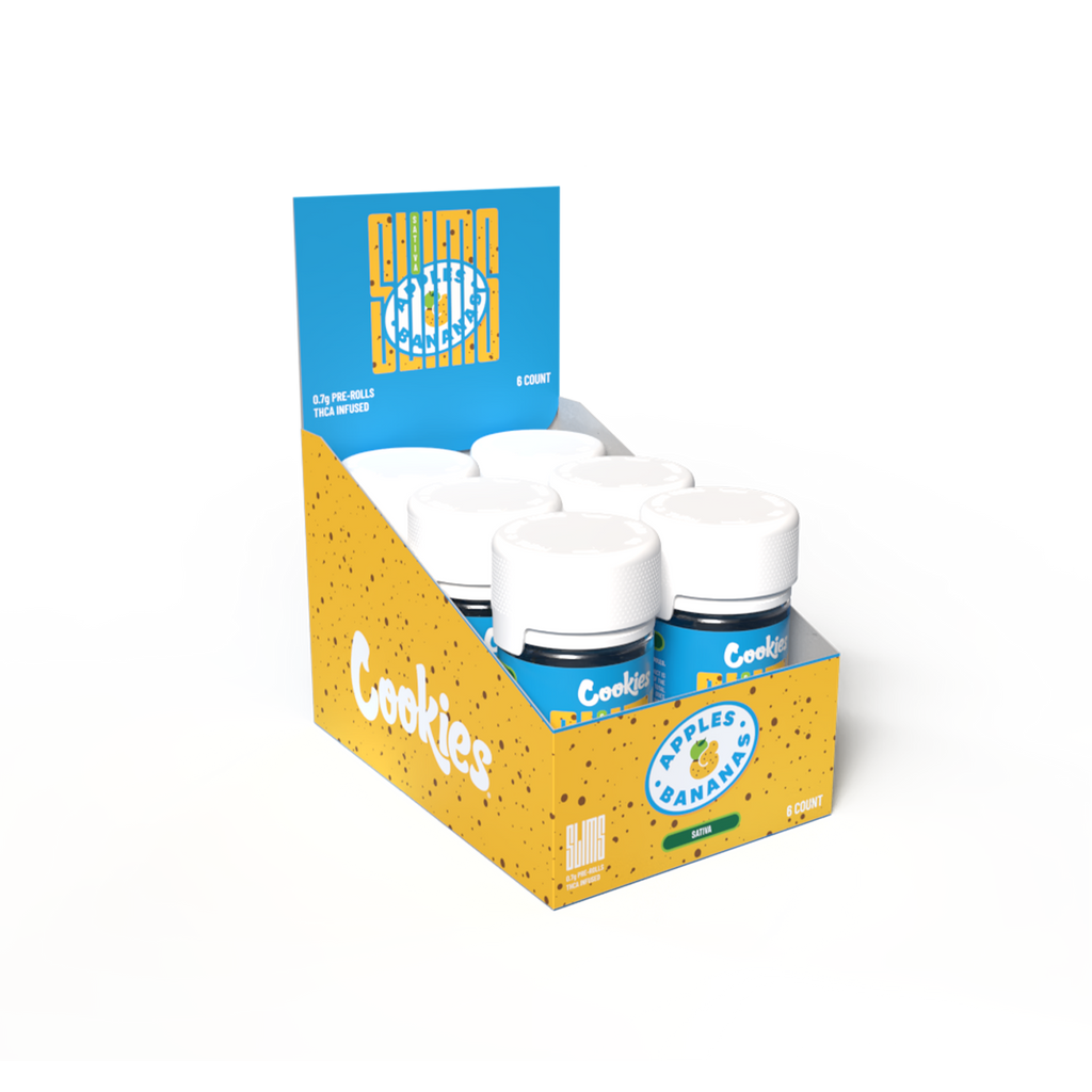 Cookies - THCA Infused Pre-Roll 0.7g - Apples & Bananas - 5ct Jar - 6ct Pop Box