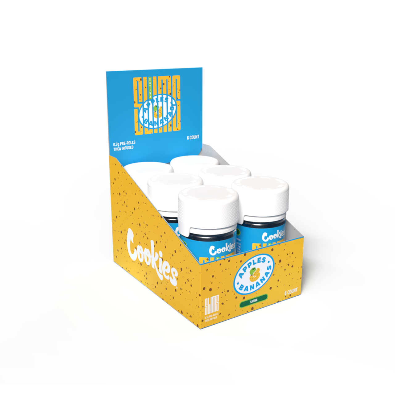 Cookies - THCA Infused Pre-Roll 0.7g - Apples & Bananas - 5ct Jar - 6ct Pop Box