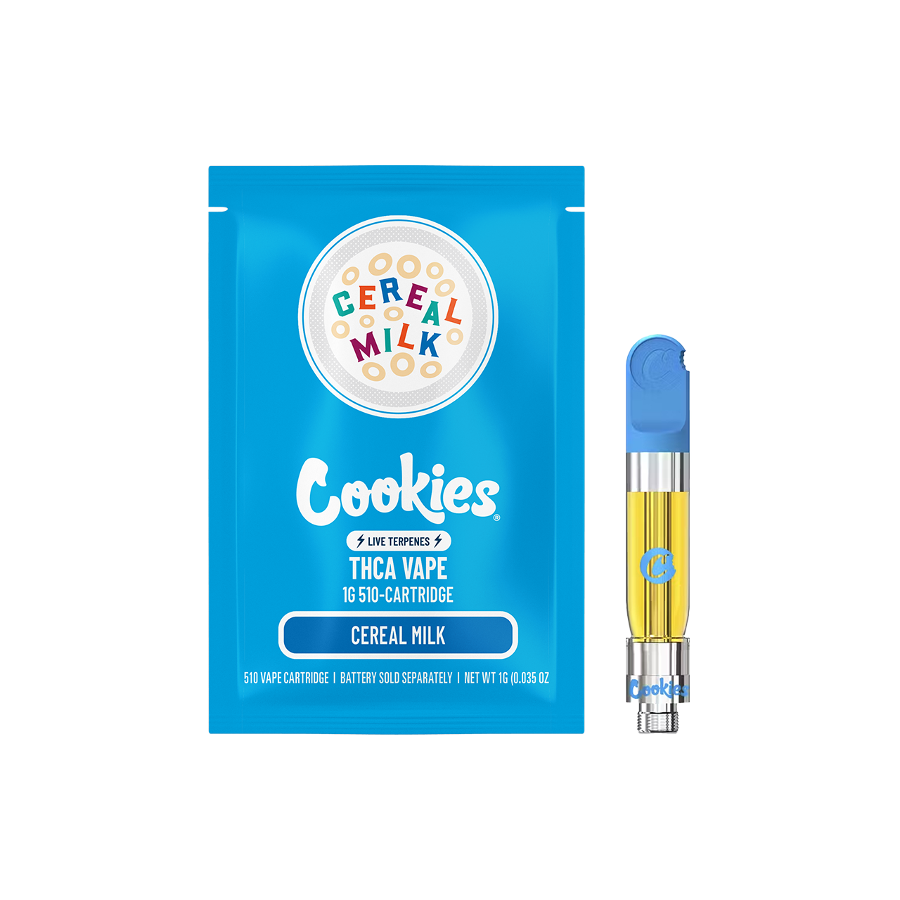 Cookies - THCA Cartridge Cereal Milk 1gr 10ct Pop Box