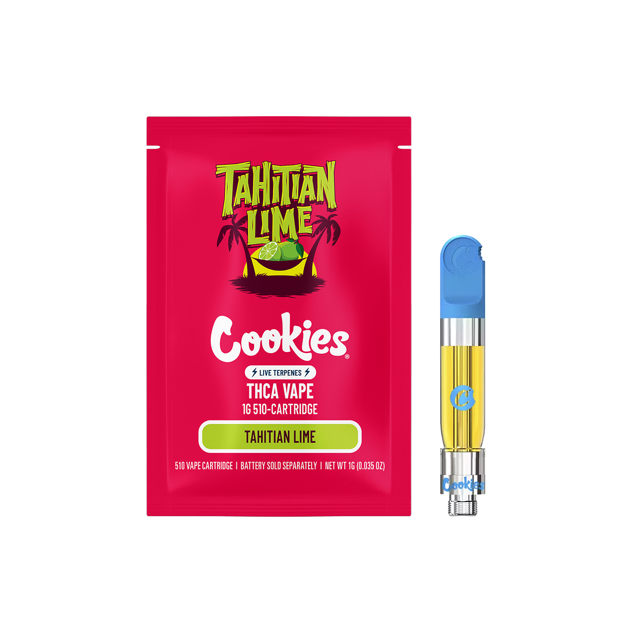 Cookies - THCA Cartridge Tahitian Lime 1gr 10ct Pop Box