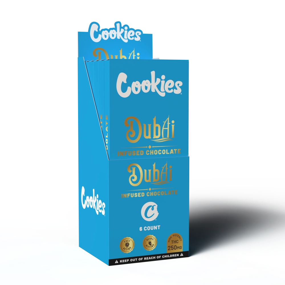 Cookies - THCp Blend Dubai Chocolate 250mg - 6ct Pop Box
