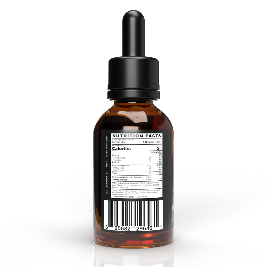 Marley One - Cordyceps & Ginseng Mushroom Tincture 30ml - One Flow - 6ct Pop Box