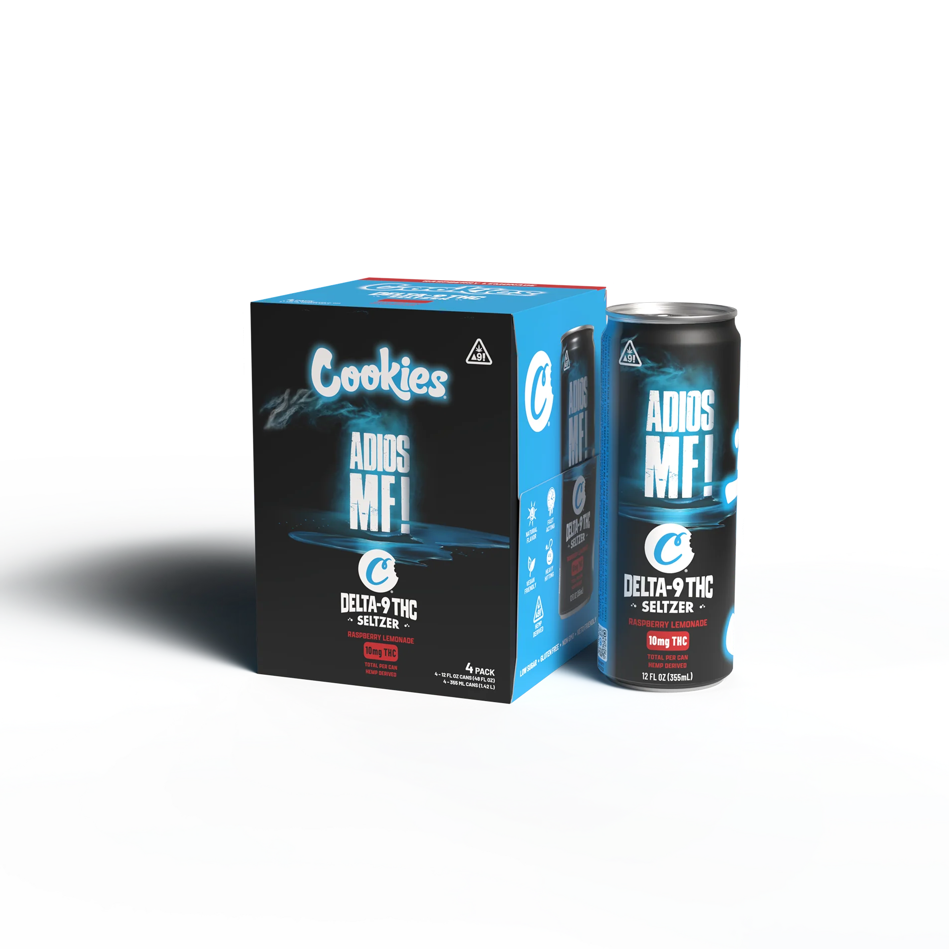 Cookies - Delta 9/THC Mocktail Can 10mg - Adios MF - 24 Pack