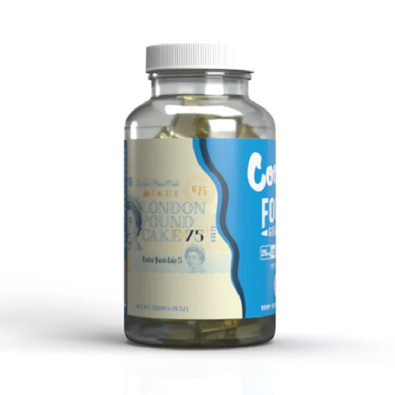 Cookies - CBD/CBG Gummy C-Shape 25mg/25mg - London Pound Cake 30ct Jar - 6ct Pop Box